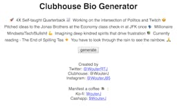 Clubhouse Bio Generator media 1