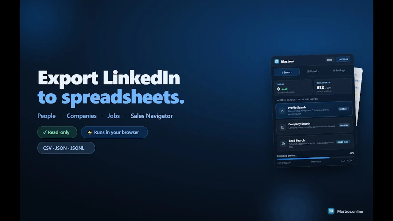 Mastros — LinkedIn & Sales Navigator  screenshot 1 (video preview)
