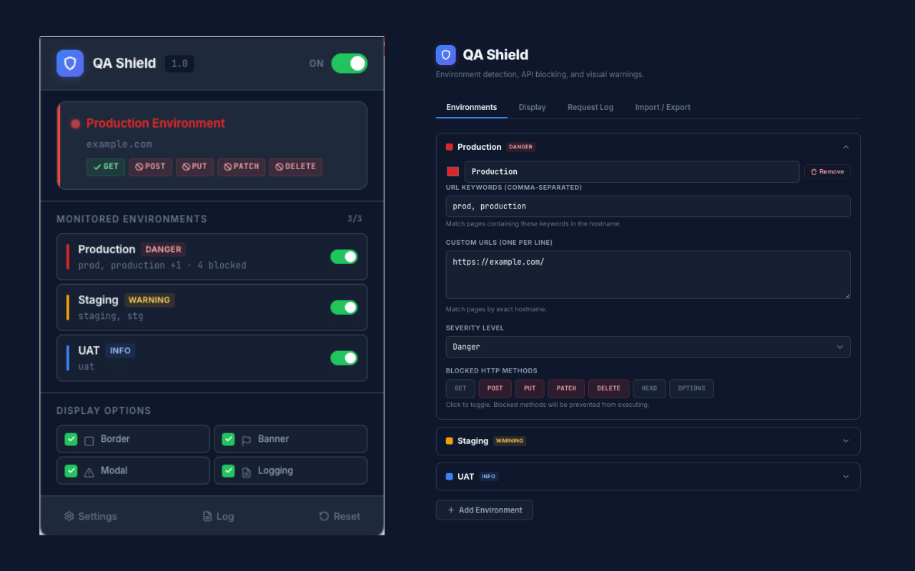 QA Shield — Environment Guard gallery image