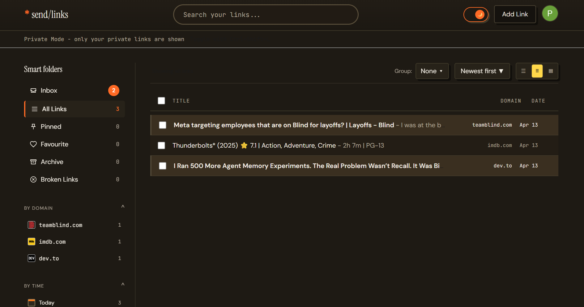 send/links gallery image