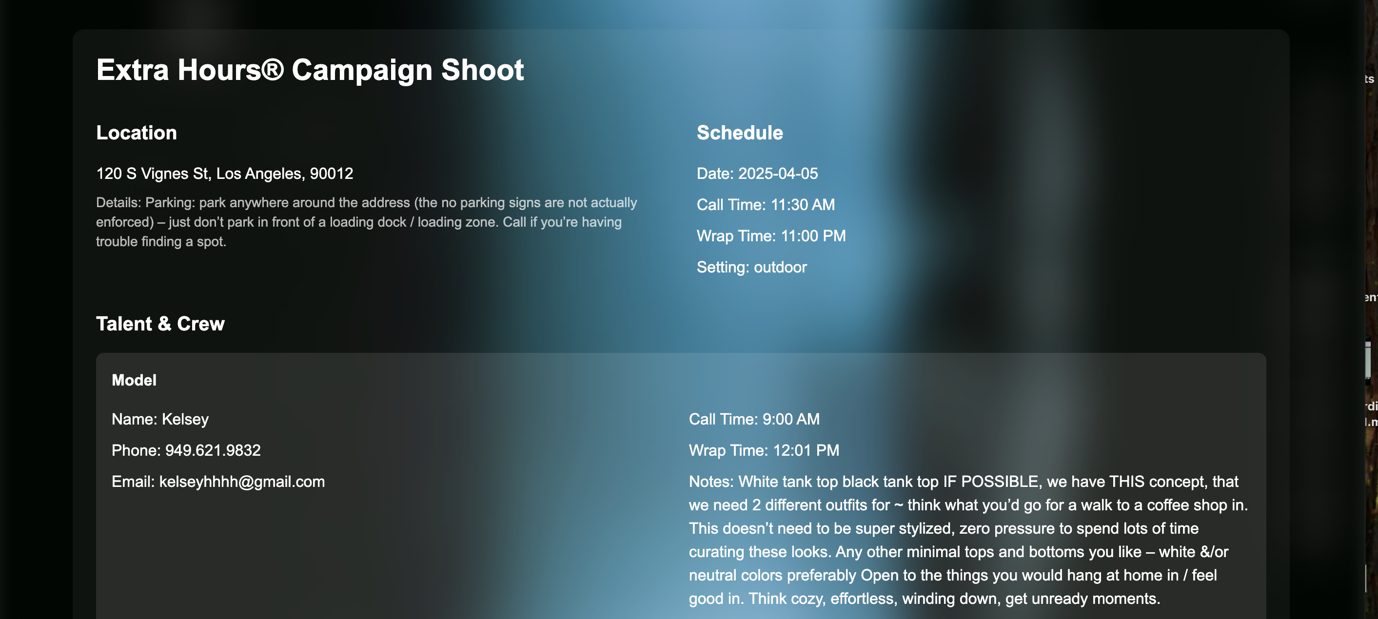 CallSheet® media 4