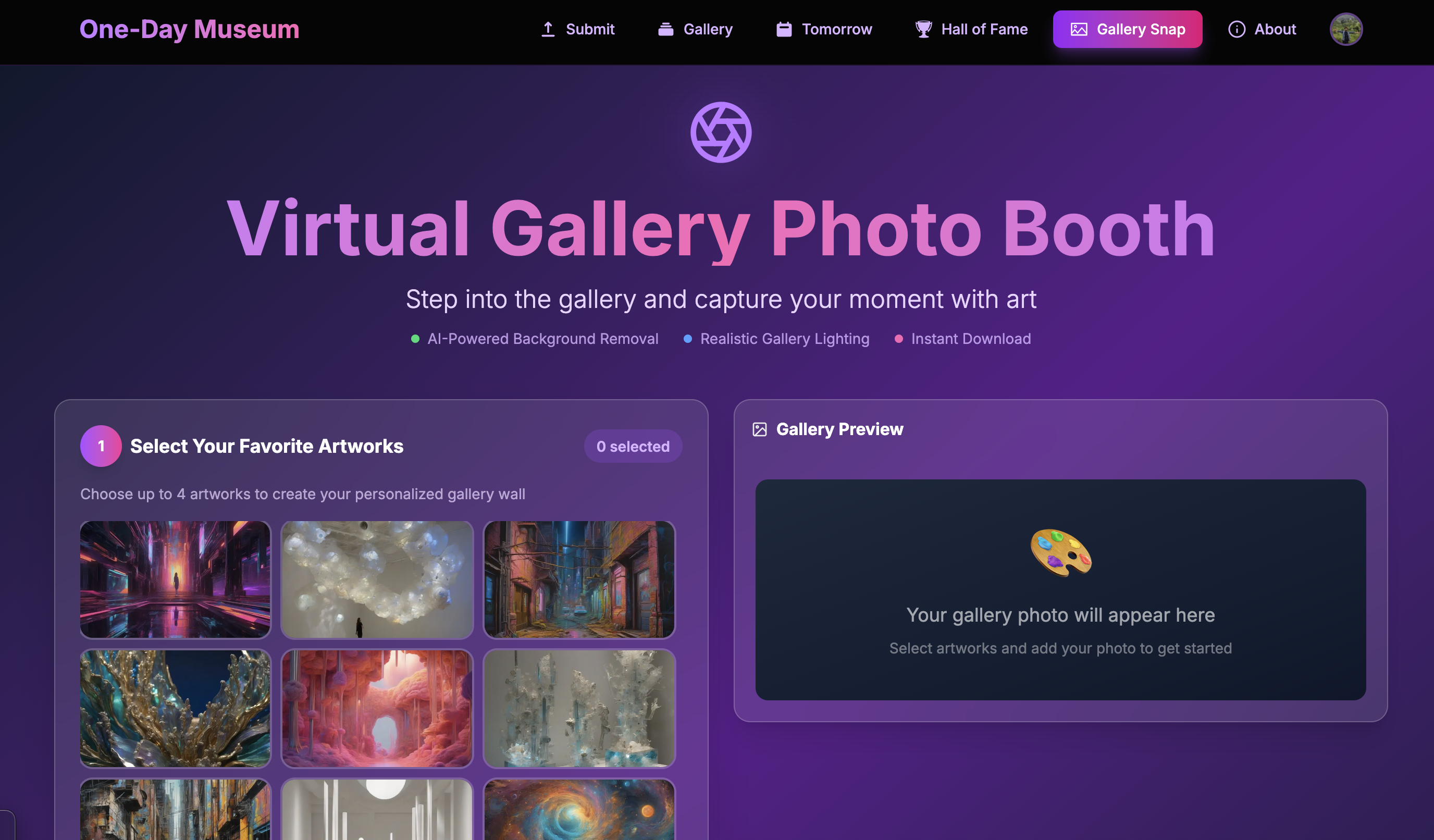 One Day Museum - Screenshot 3 showing product features and functionality