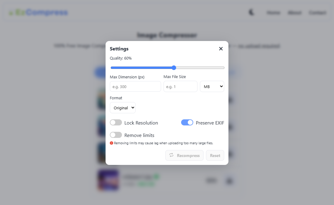 Free Image Compressor - EzCompress gallery image