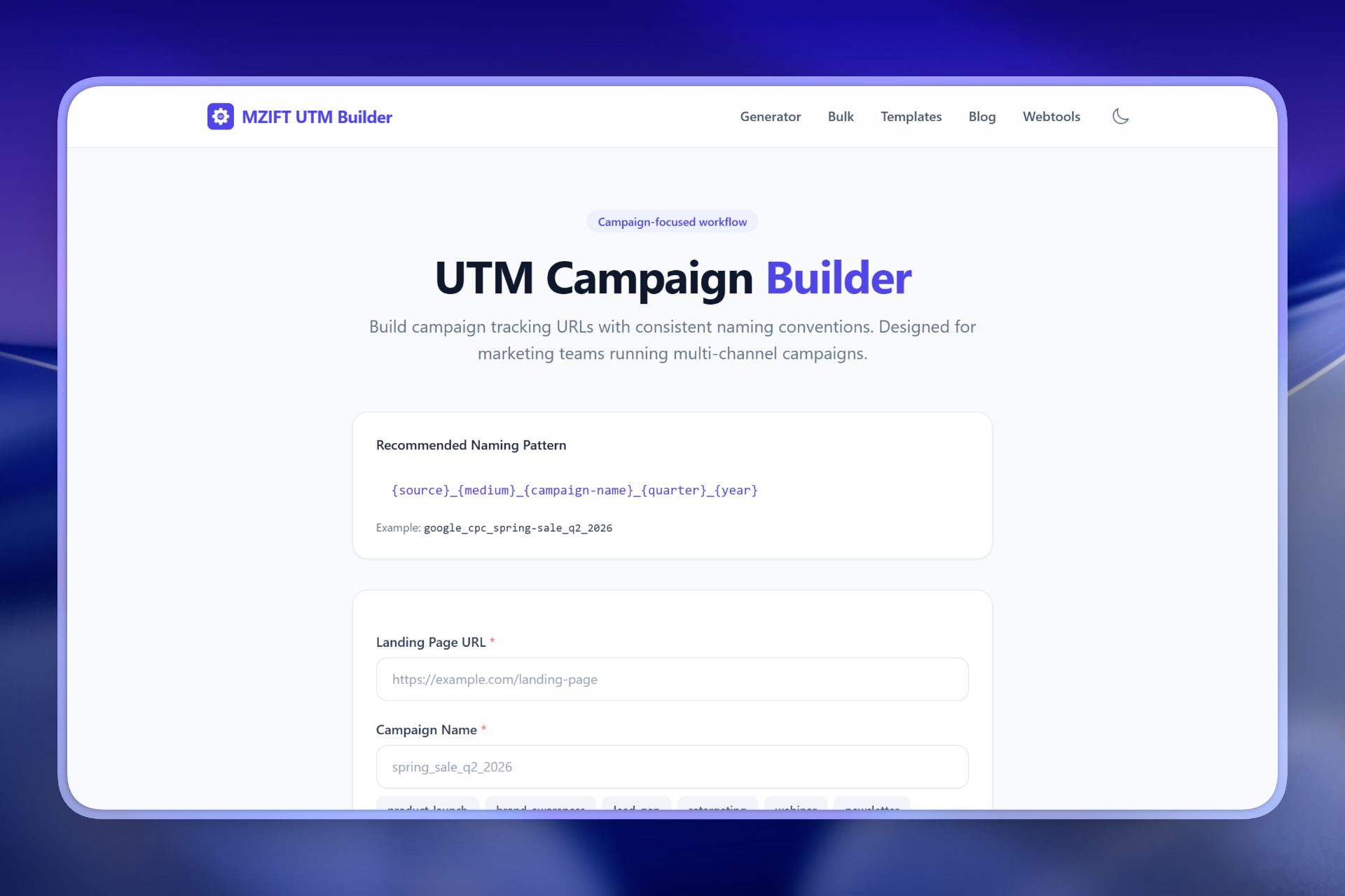MZIFT UTM Builder gallery image