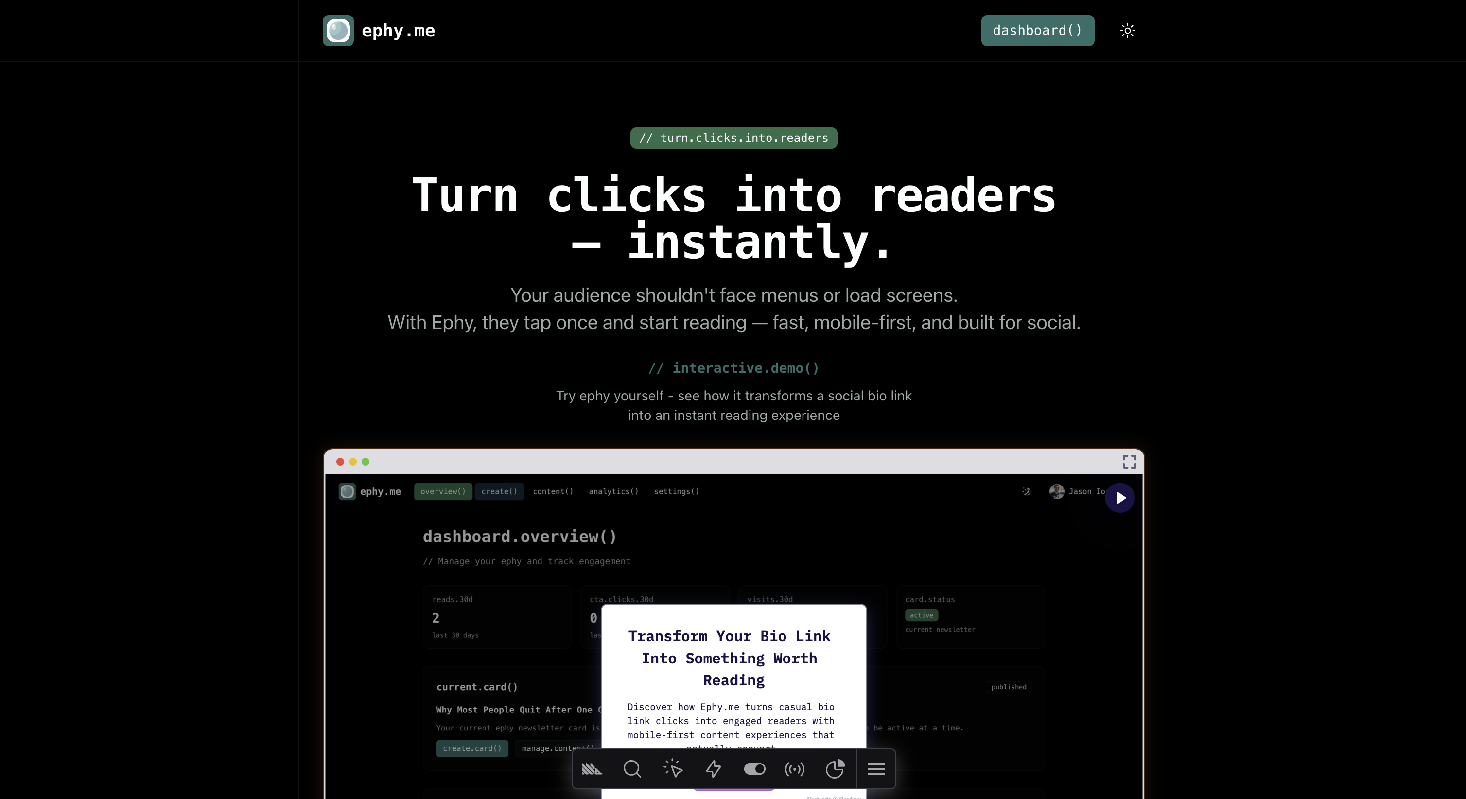 ephy.me - Trasforma i clic in lettori all'istante media 2