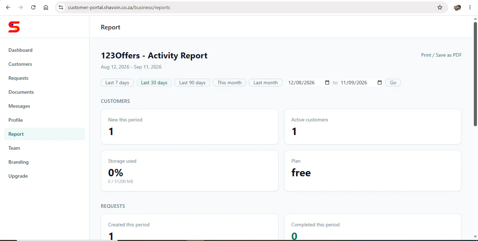 Shavoin Customer Portal screenshot 3