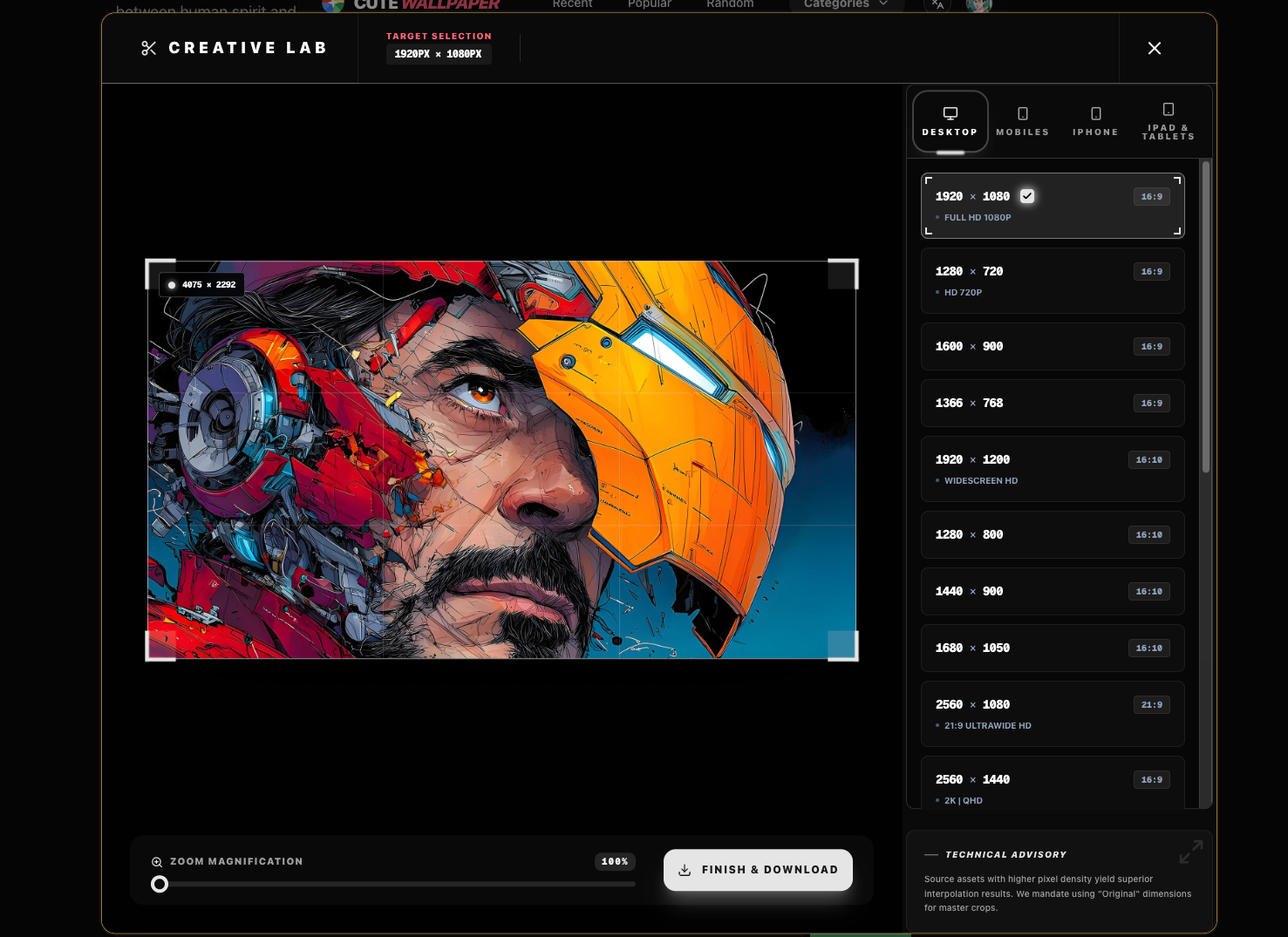 CuteWallpaper.Site - Screenshot 3 showing product features and functionality