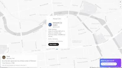 SupaBird Followers Map gallery image