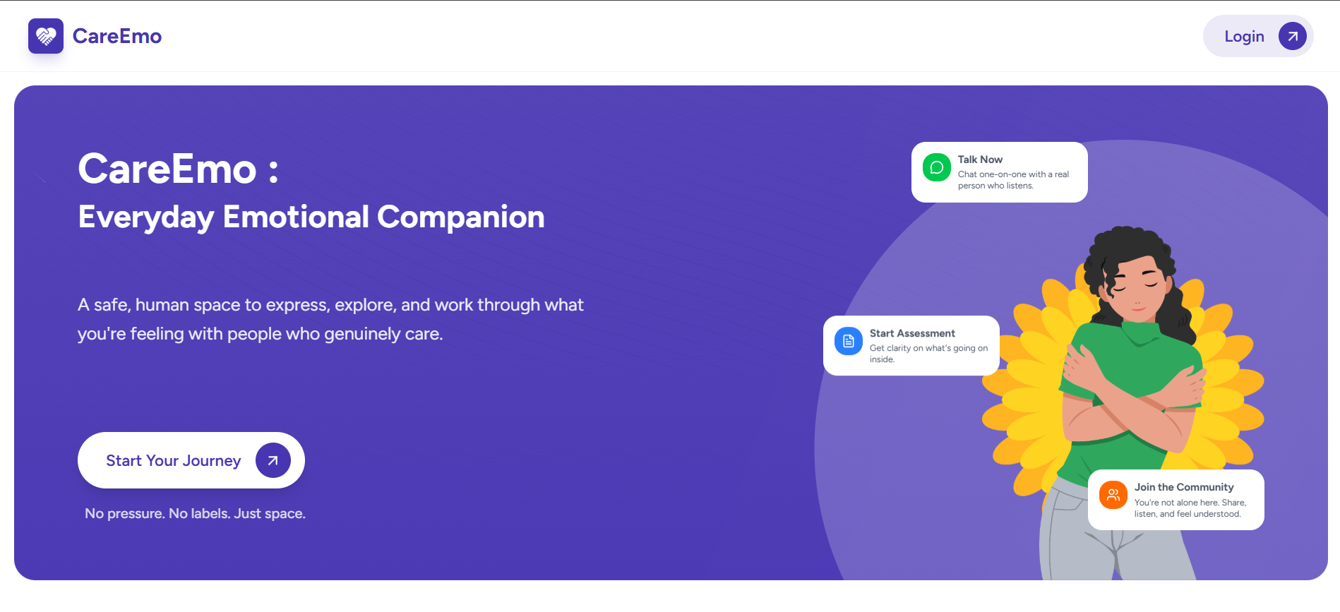 CareEmo - Main product screenshot demonstrating key features and user interface