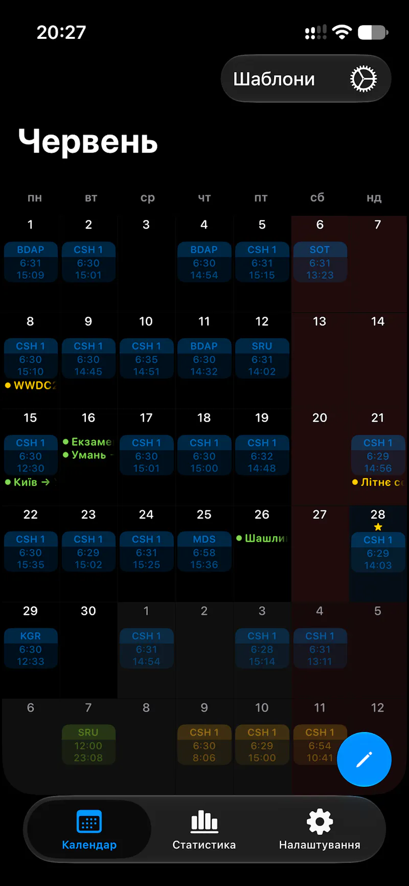 LiveShift – real time shift tracker screenshot 1