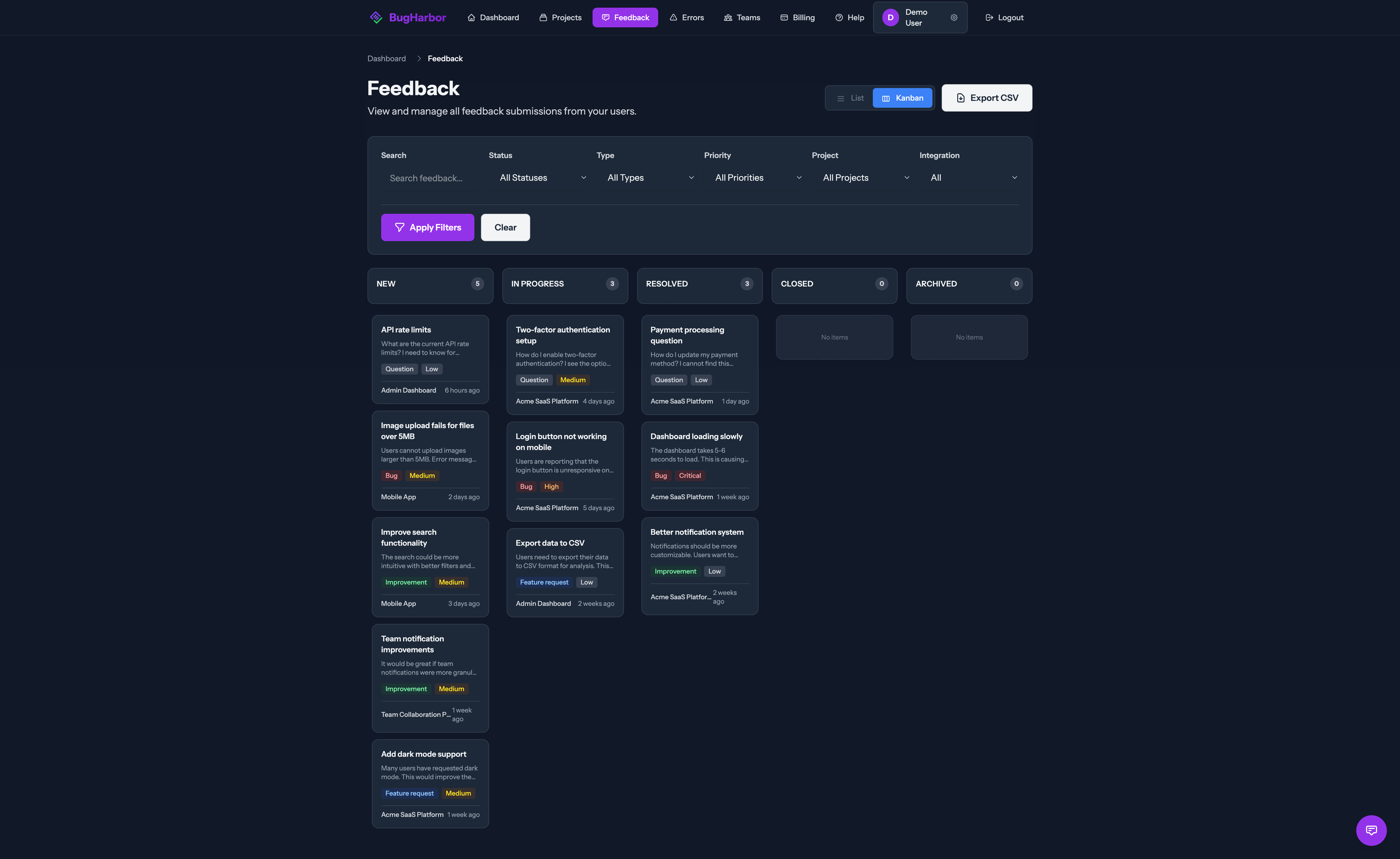BugHarbor - Screenshot 4 showing product features and functionality