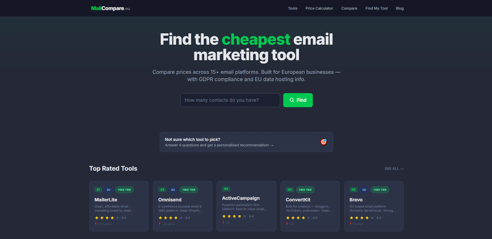MailCompare.eu screenshot 2