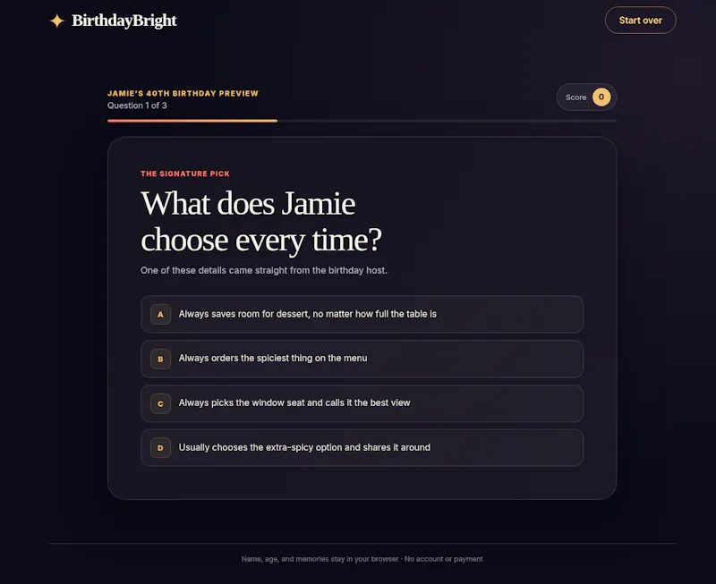 BirthdayBright screenshot 2