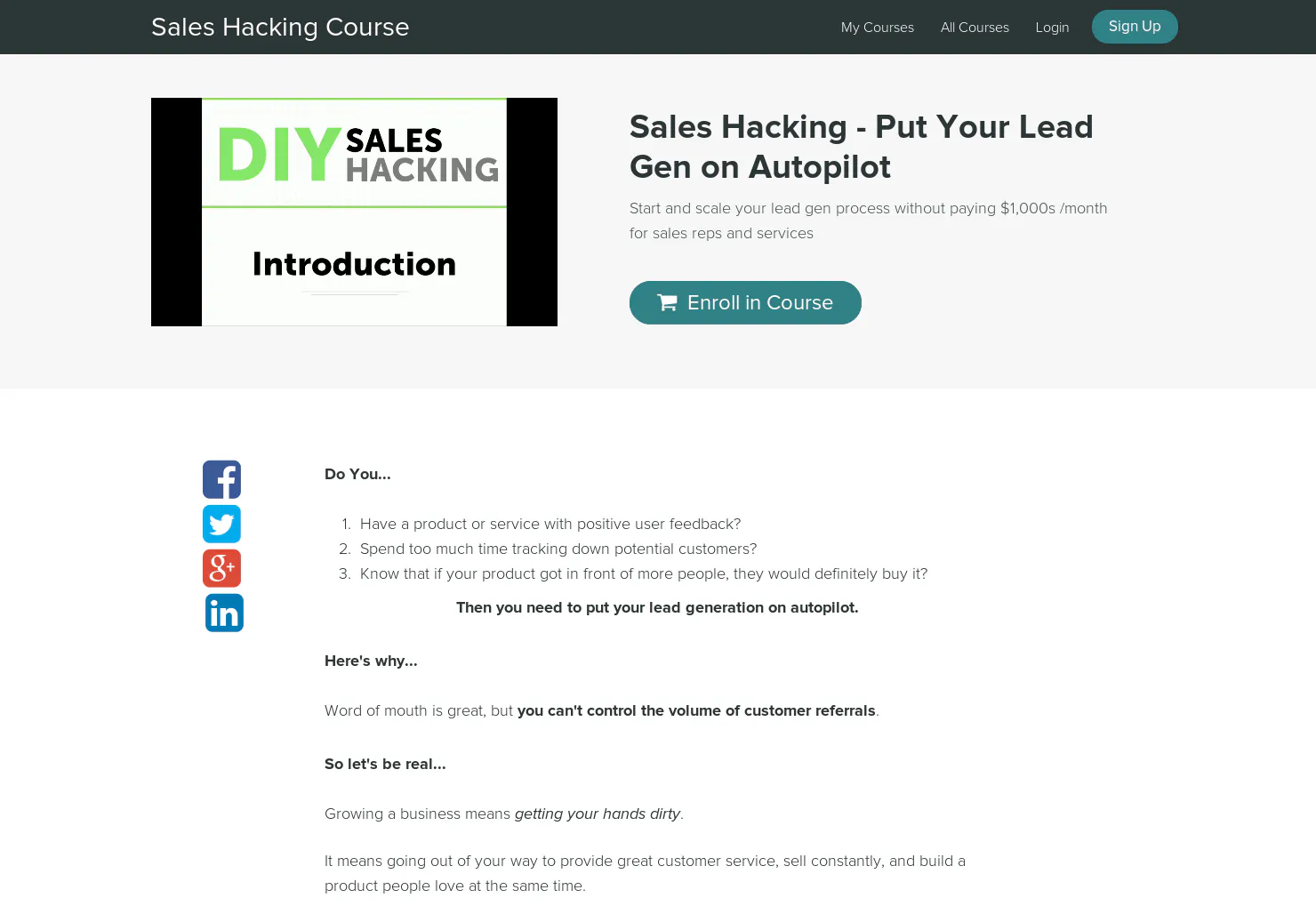 Sales Hacking Course
