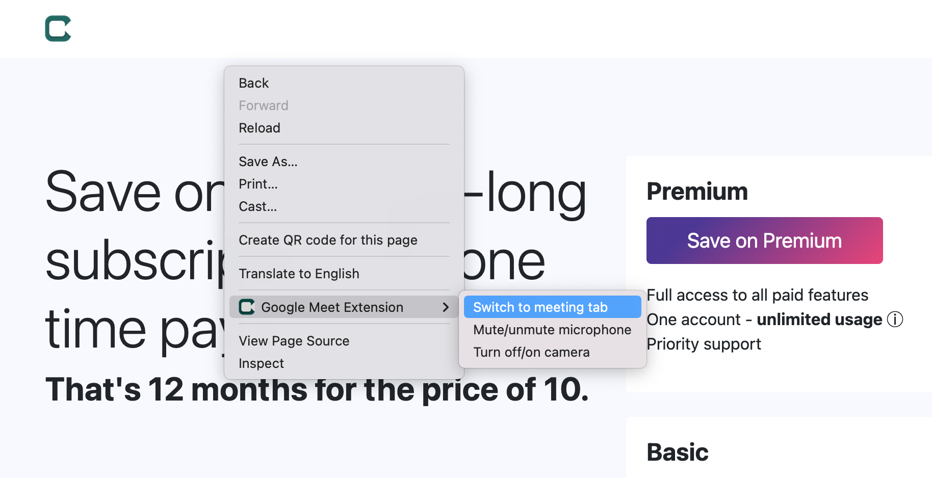 Google Meet Extension gallery image