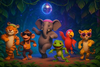 Breakdance Jungle 3D Animated Party gallery image