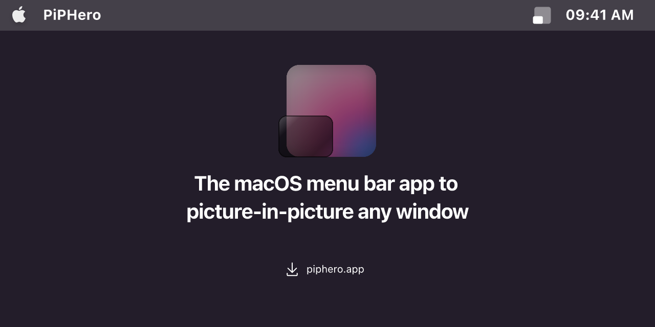 startuptile PiPHero-The macOS menu bar app to picture-in-picture any window