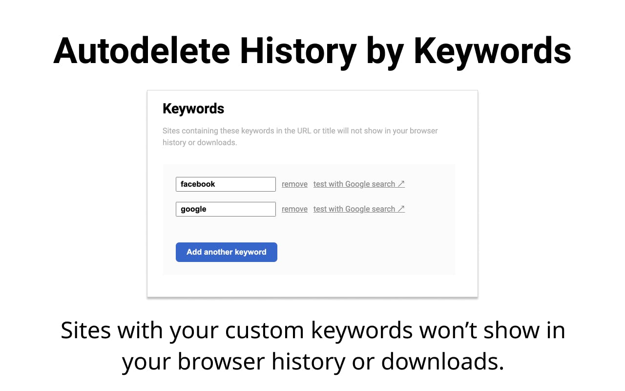 Autodelete History by Keywords media 1