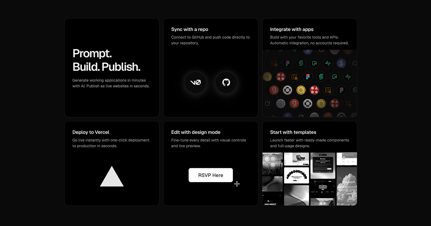 The new v0 - Screenshot 3 showing product features and functionality