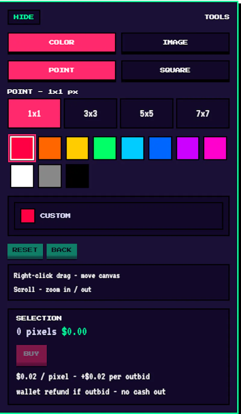 BidPixel — Pixel Wars bidding website screenshot 4