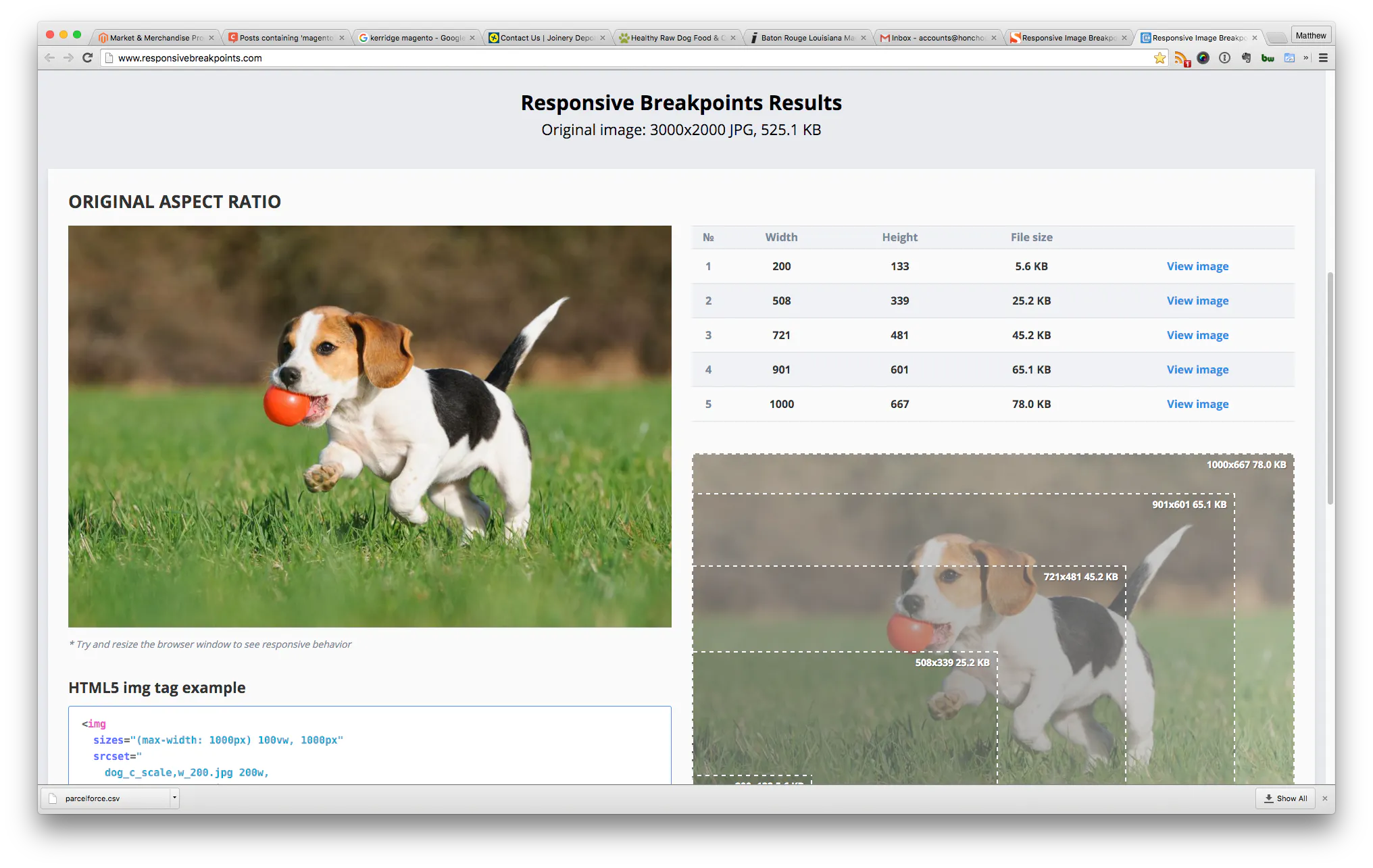 Responsive Image Breakpoints Generator