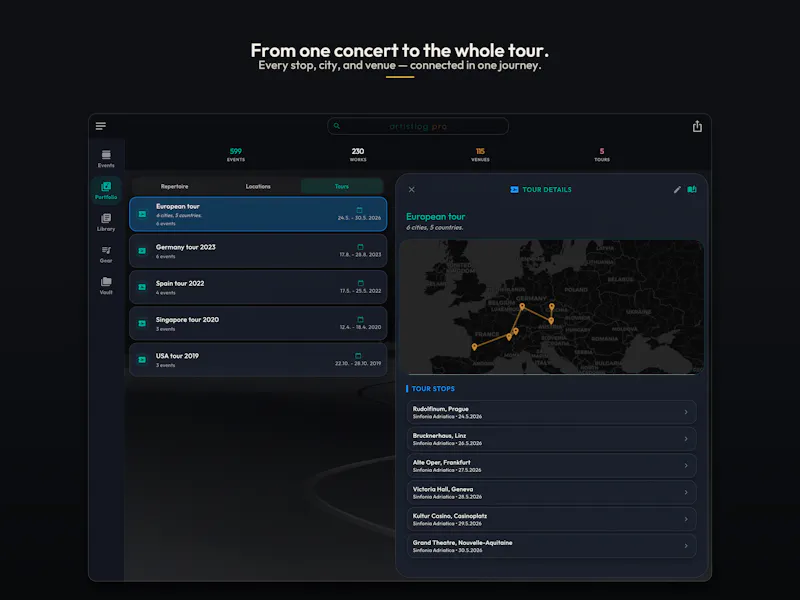 ArtistLog - Concerts, repertoire & gear screenshot 9
