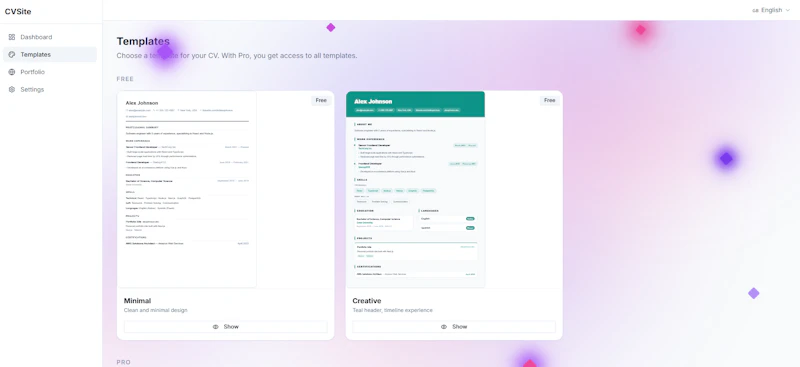 CVSite screenshot 3