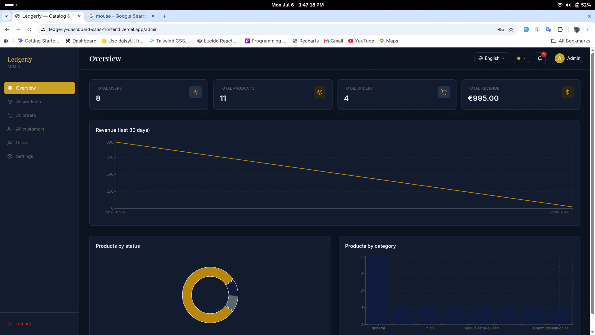 Ledgerly — Multi-Role SaaS Dashboard gallery image