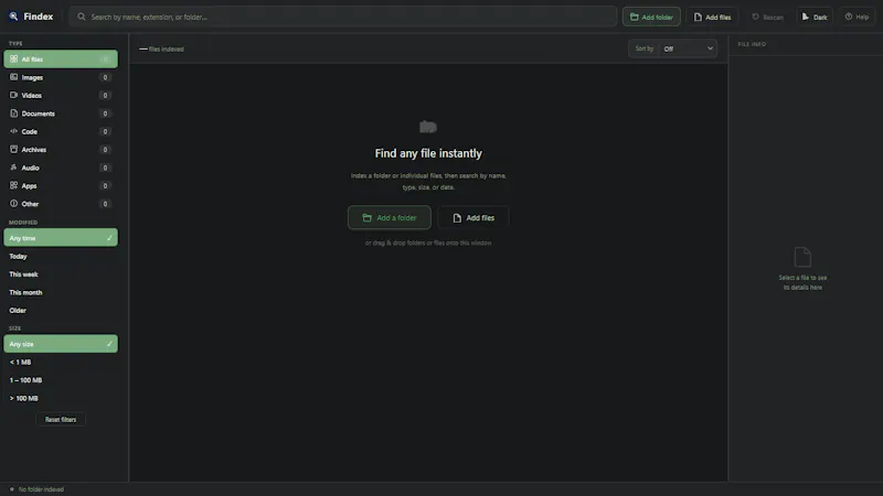 Findex — Local File Search · Aivorin screenshot 1