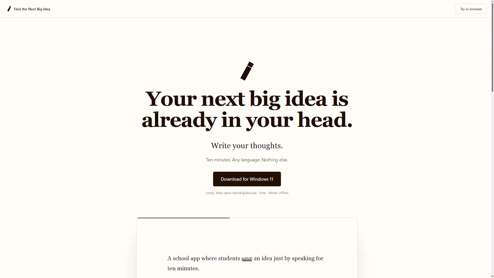 Find the Next Big Idea  screenshot 2