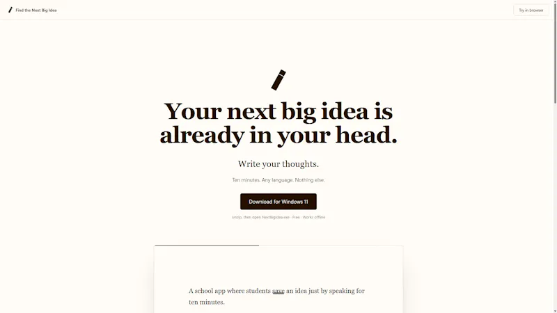 Find the Next Big Idea  screenshot 2