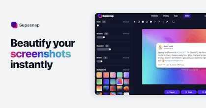 Captura de pantalla que muestra la transformación de una captura de pantalla aburrida de Supasnap en una imagen visualmente impactante.