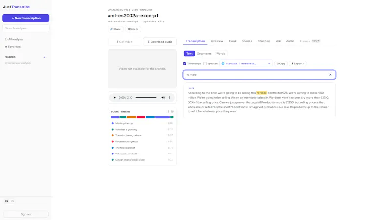 JustTranscribe screenshot 3