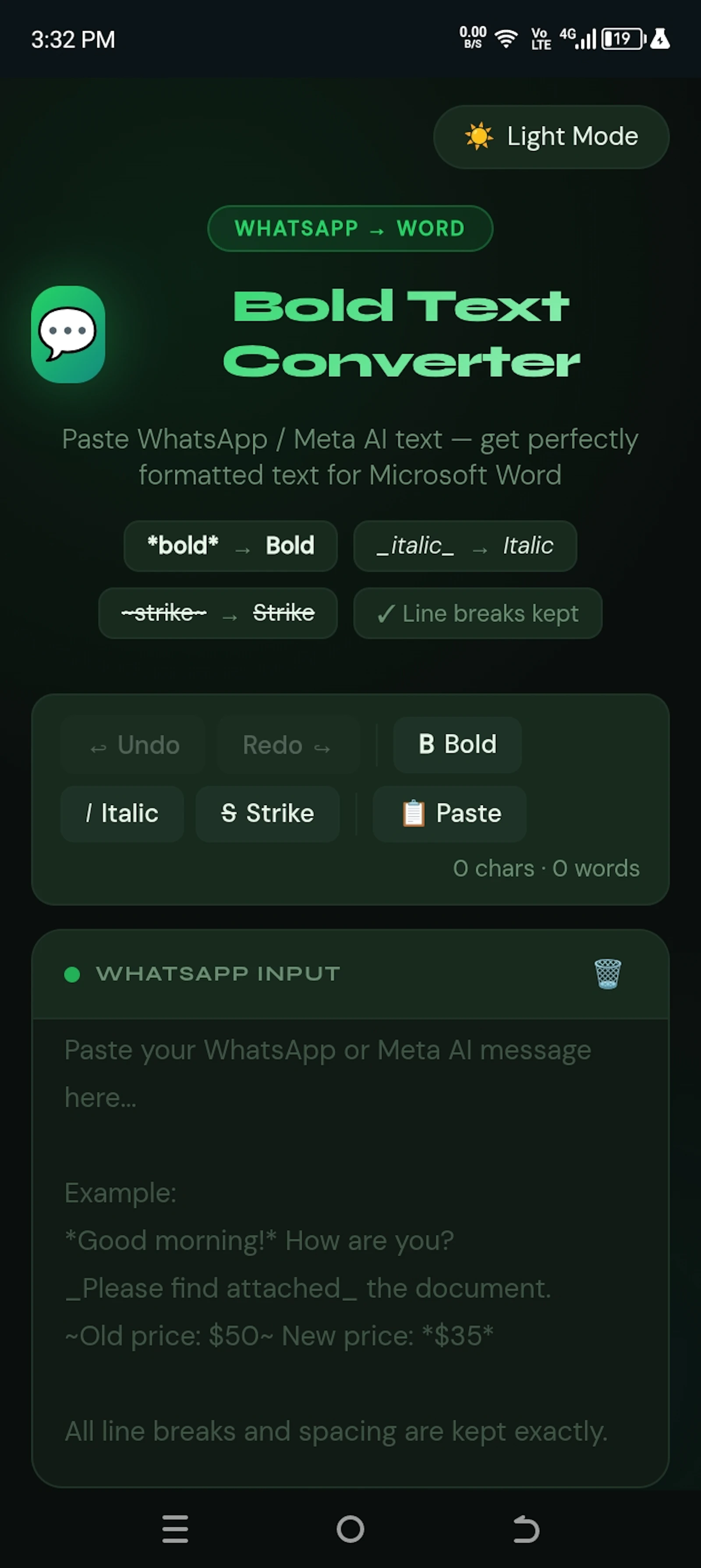 WhatsApp Bold Converter screenshot 1