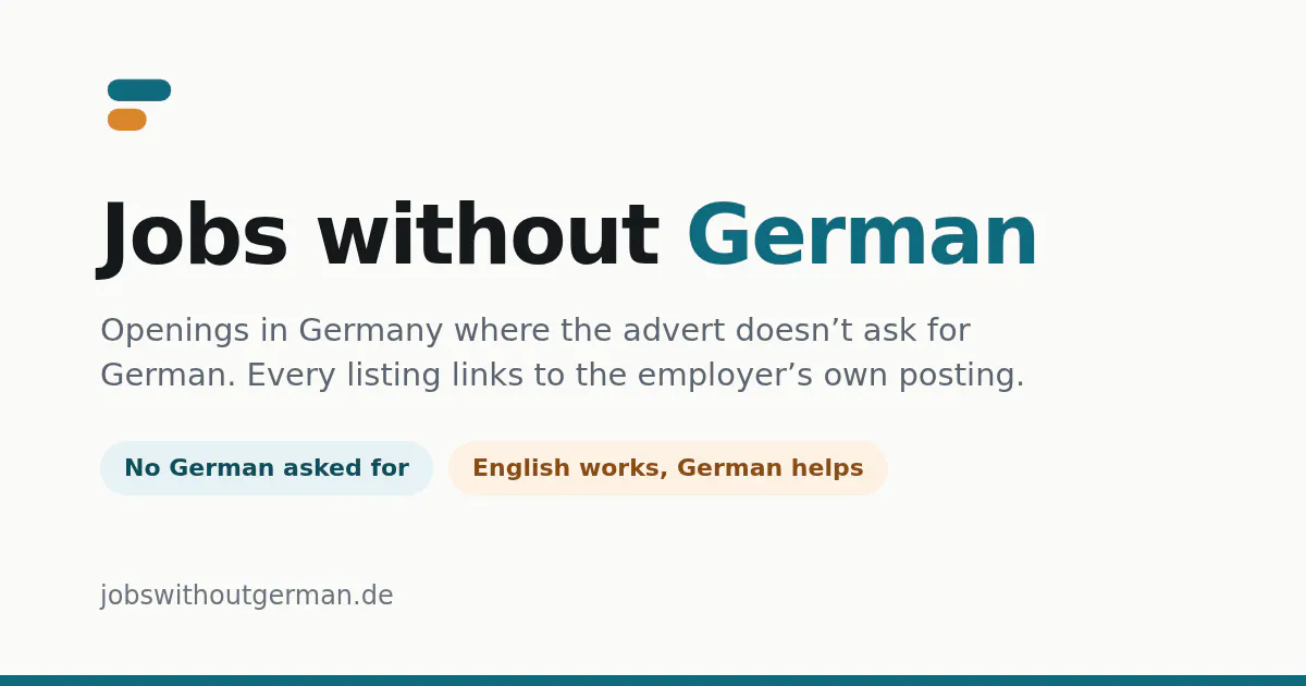 Jobs without German gallery image