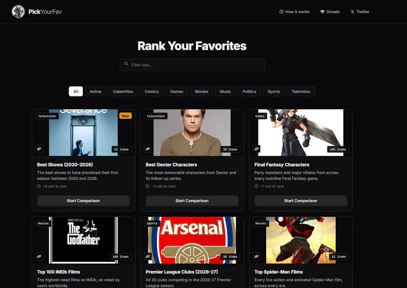 PickYourFav screenshot 2