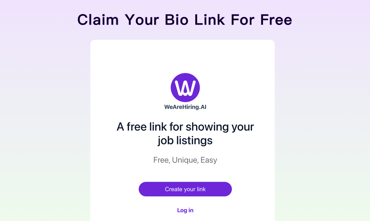 startuptile WeAreHiring.AI - Linktree for recruiting-A unique bio link for all your job postings always free