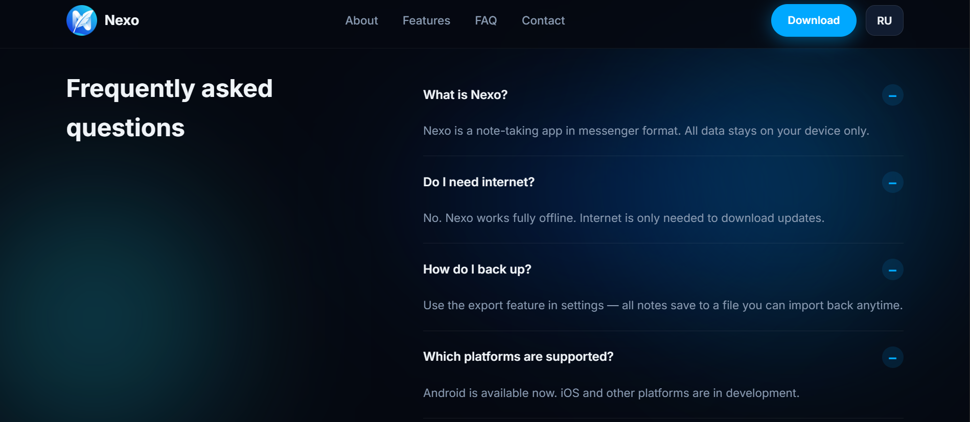Nexo — Notes in Messenger Format gallery image