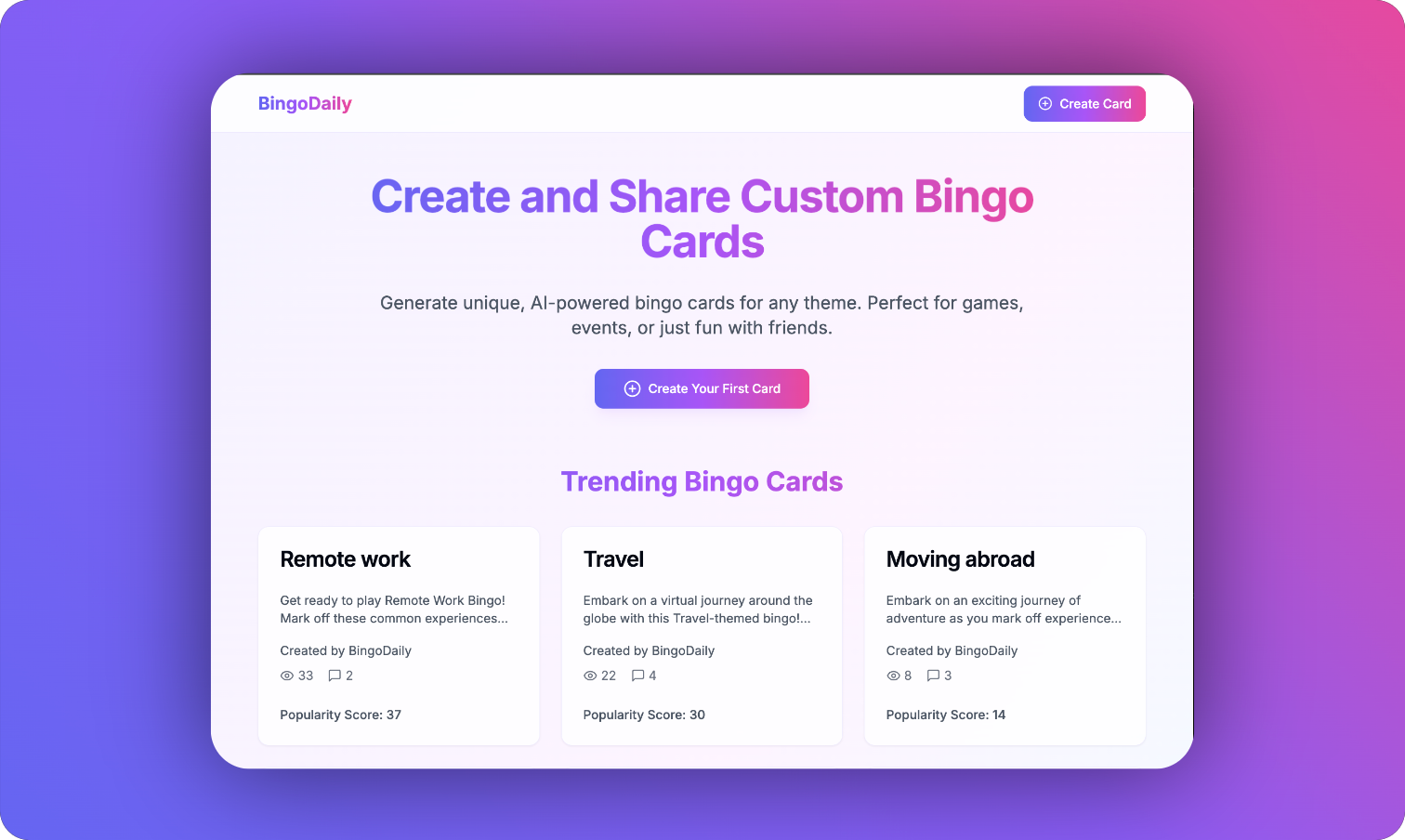 Media Bingodailes - Buat dan kongsi kad bingo tersuai, atau buat satu dengan AI 1