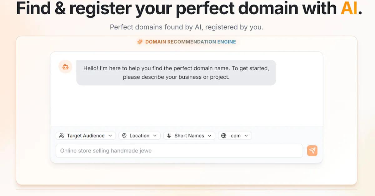 Domain Recommendations Search Engine