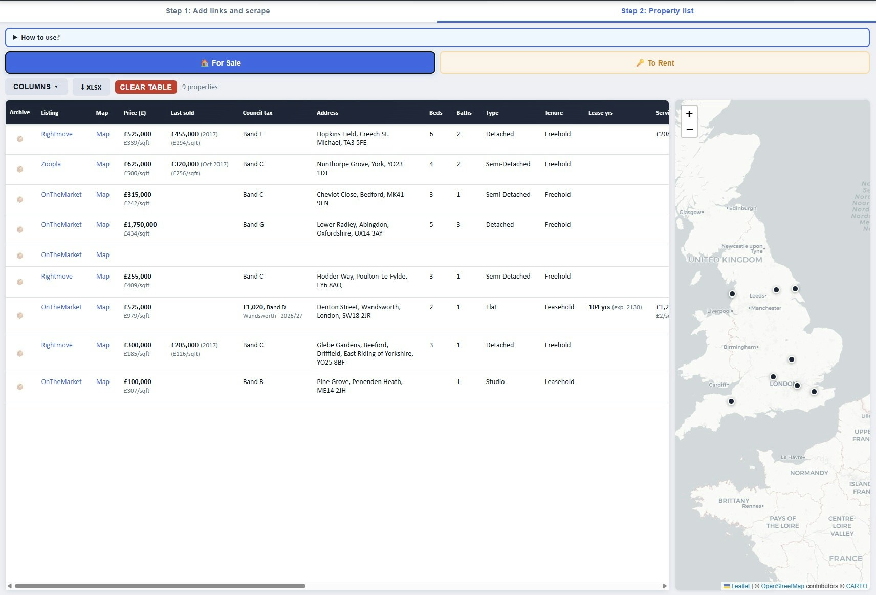 UK Property Screener