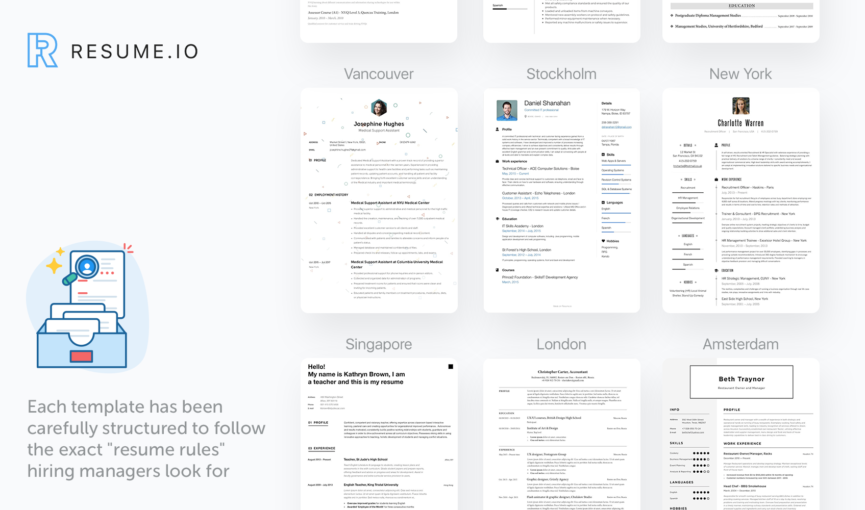 Resume.io gallery image