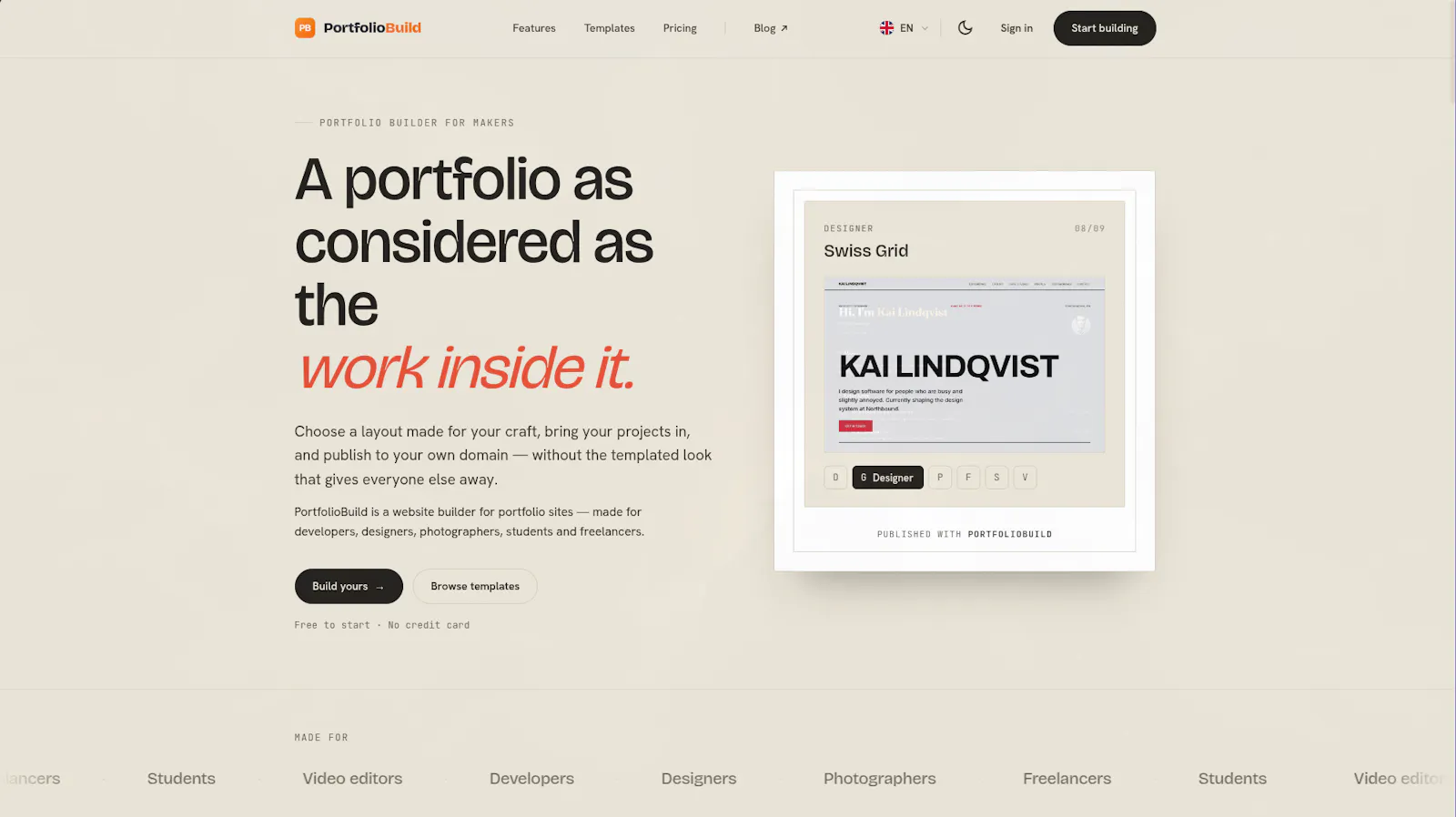 PortfolioBuild screenshot 2