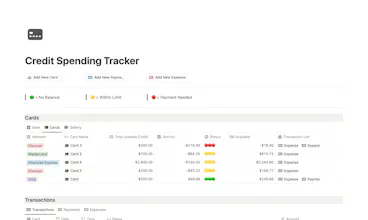Notion Credit Card Spending Tracker gallery image