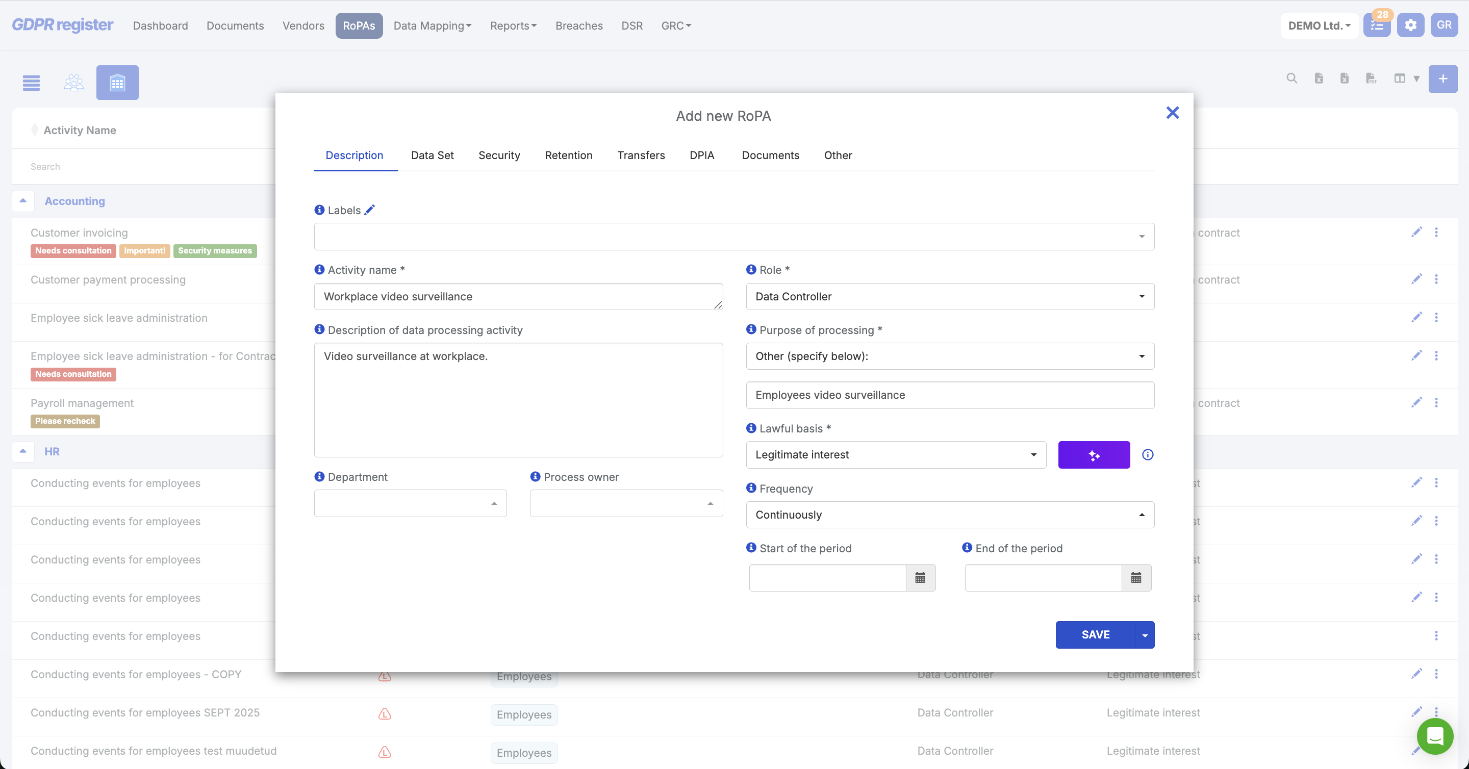 GDPR Register gallery image