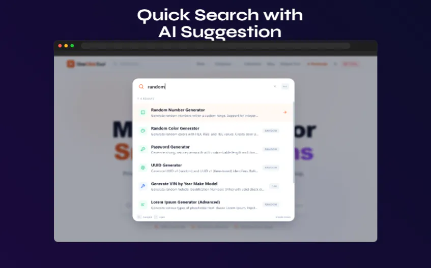One Click Tool 제품 배너