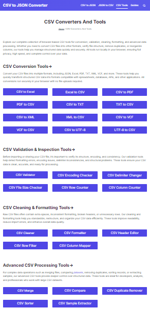 CSV to JSON Converter gallery image