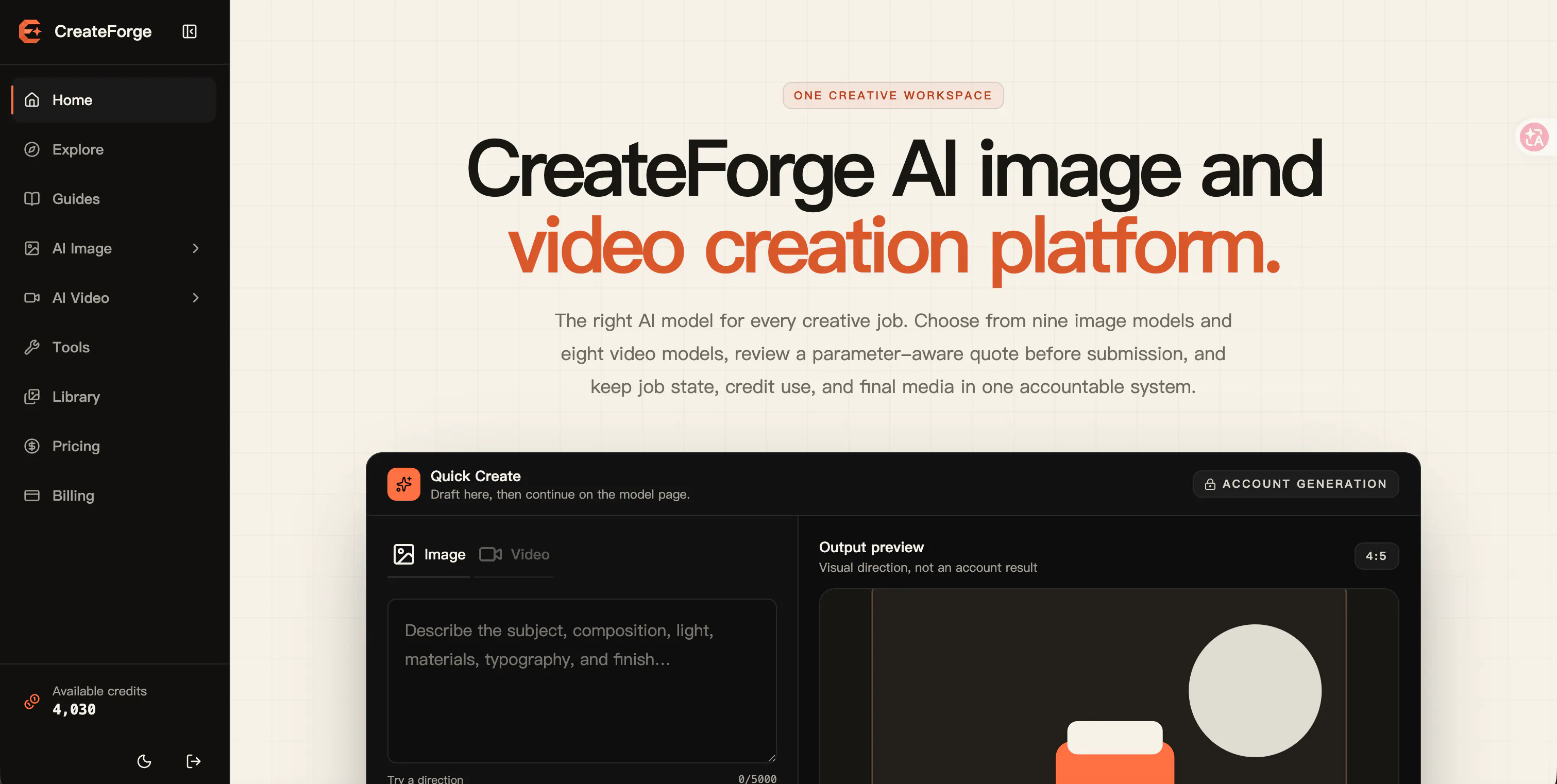 CreateForge AI gallery image