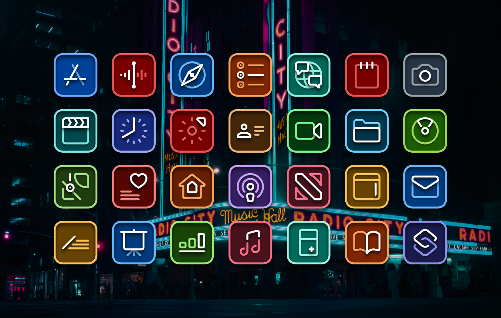 Relevo Neon - iOS Icons