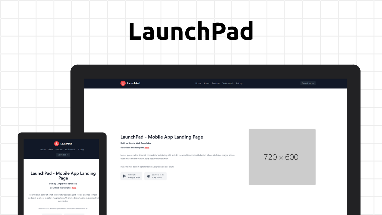 LaunchPad - Mobile App Landing Page